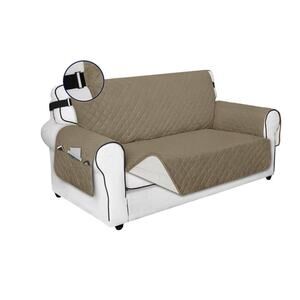 PureFit Reversible Sofa Cover Water Resistant Loveseat Couch Cover,(Beige/Ivory)